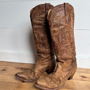 Corral Tall Brown Leather Cowboy Boots